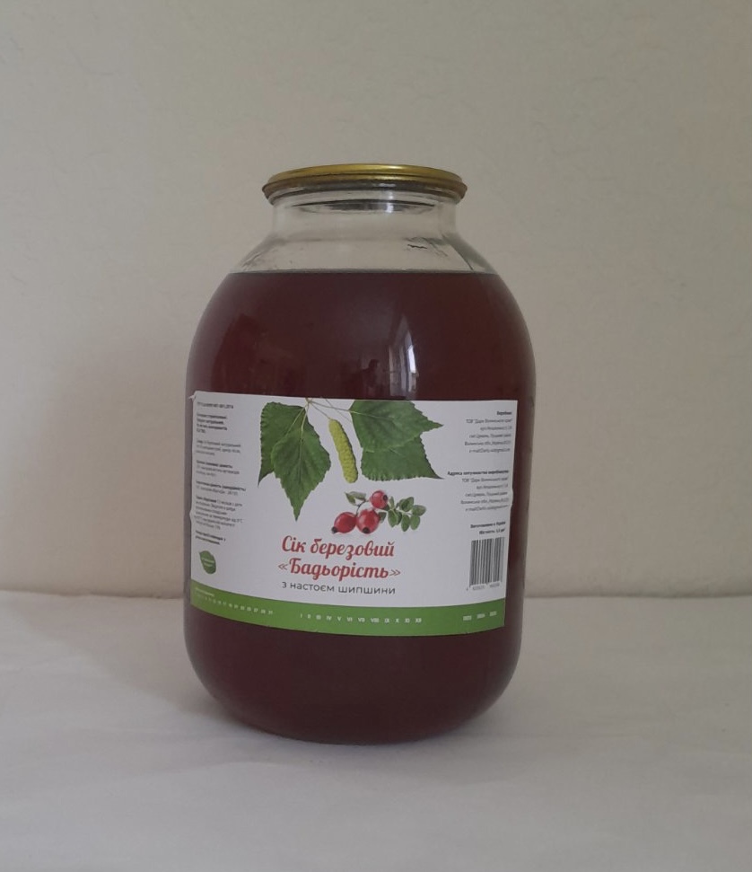 Сік березовий Бадьорість" з настоєм шипшини 3,0 л Дари Волинського краю